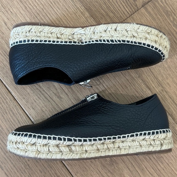 Alexander Wang Devon Leather Zip Platform Espadrille - Black - Size 36 (6) - EUC - Picture 2 of 10